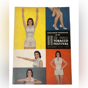 Rare Vintage 11th National Tobacco Festival Souvenir Program Virginia USA 1959
